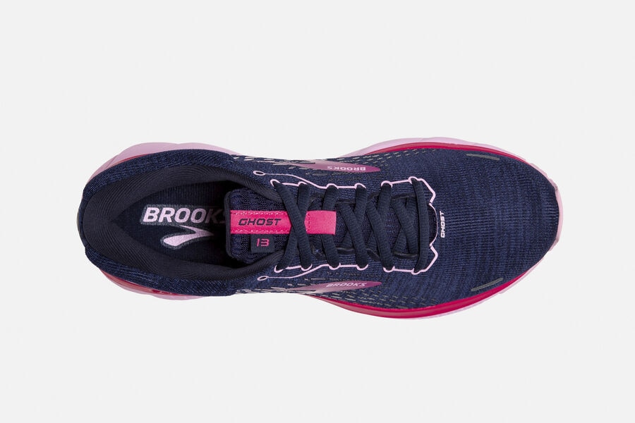 Brooks Ghost 13 Road Loopschoenen Dames - Donkerblauw/Rood - 428765BDM